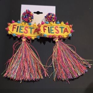 Colorful Fiesta Beaded Tassel Earrings